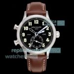 PPF Super Clone Patek Philippe Calatrava Pilot Travel Time 40.8mm Black Dial Watch 